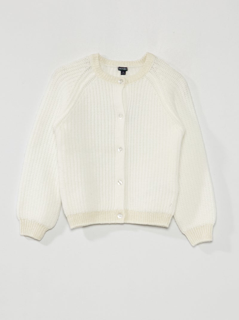 Gilet en maille grosse jauge blanc - Kiabi