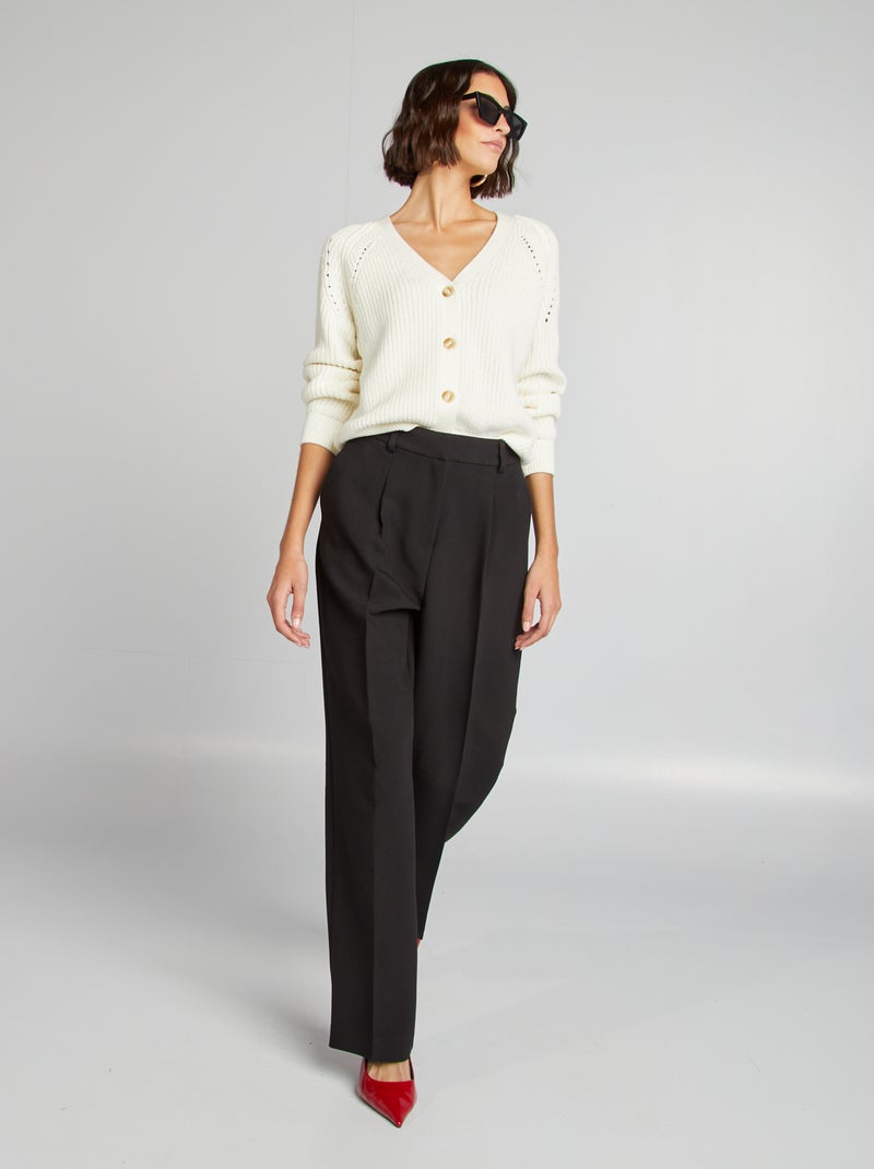 Gilet en maille grosse jauge blanc - Kiabi