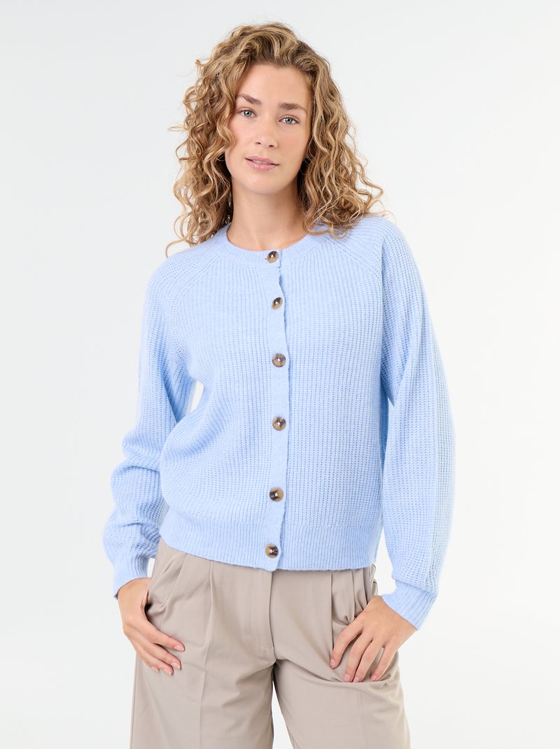 Gilet en maille grosse jauge Bleu - Kiabi