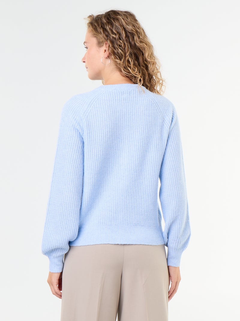 Gilet en maille grosse jauge Bleu - Kiabi