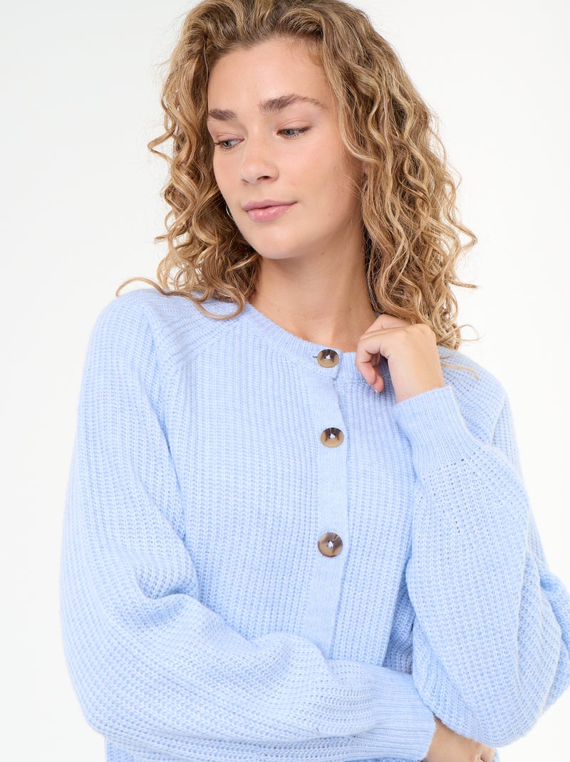 Gilet en maille grosse jauge Bleu - Kiabi