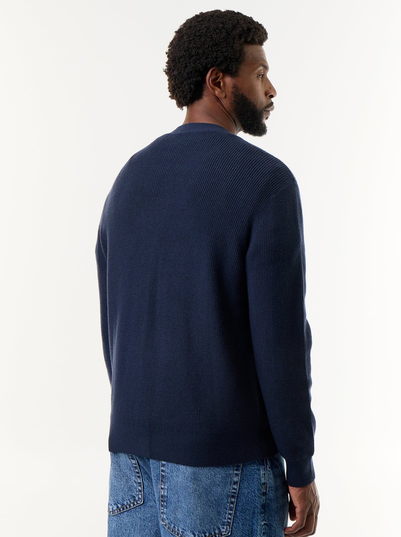 Gilet en maille grosse jauge Bleu - Kiabi