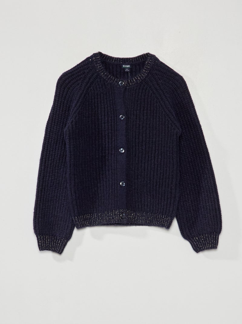 Gilet en maille grosse jauge Bleu nuit - Kiabi