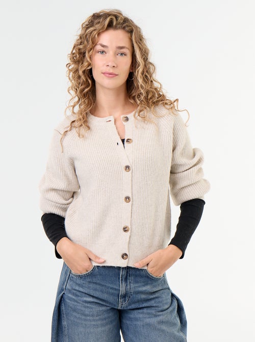 Gilet en maille grosse jauge - Kiabi