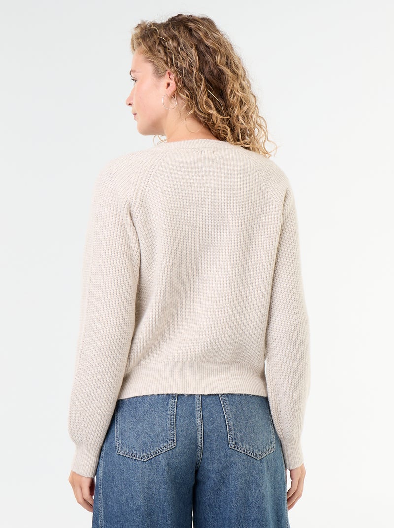 Gilet en maille grosse jauge Gris - Kiabi