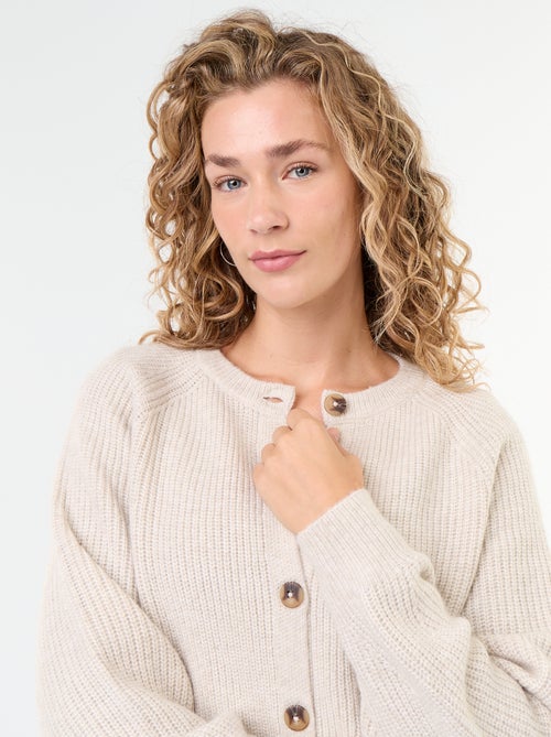 Gilet en maille grosse jauge - Kiabi