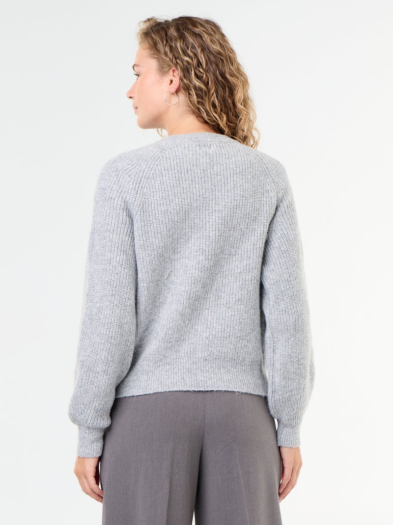 Gilet en maille grosse jauge Gris - Kiabi