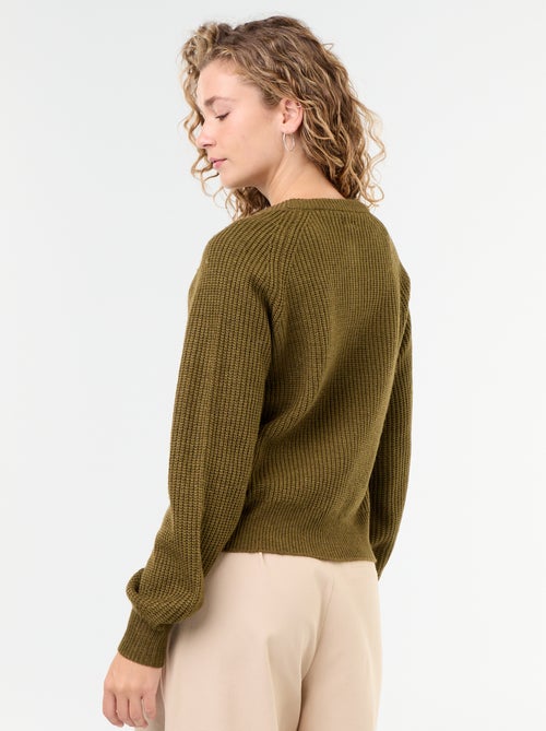 Gilet en maille grosse jauge - Kiabi