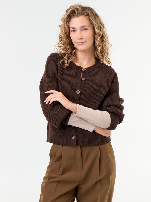 Gilet en maille grosse jauge - Kiabi
