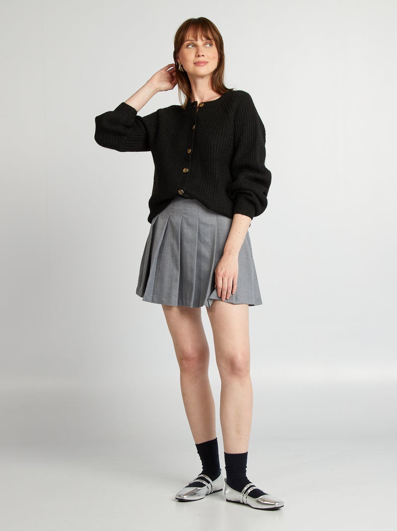 Gilet en maille grosse jauge noir - Kiabi