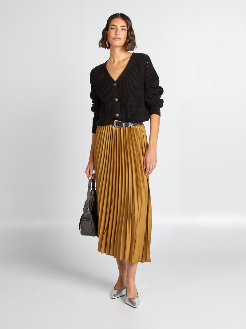 Gilet en maille grosse jauge noir - Kiabi