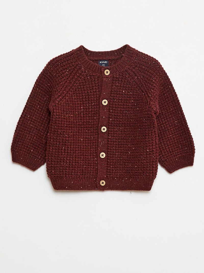 Gilet en maille grosse jauge Rouge - Kiabi