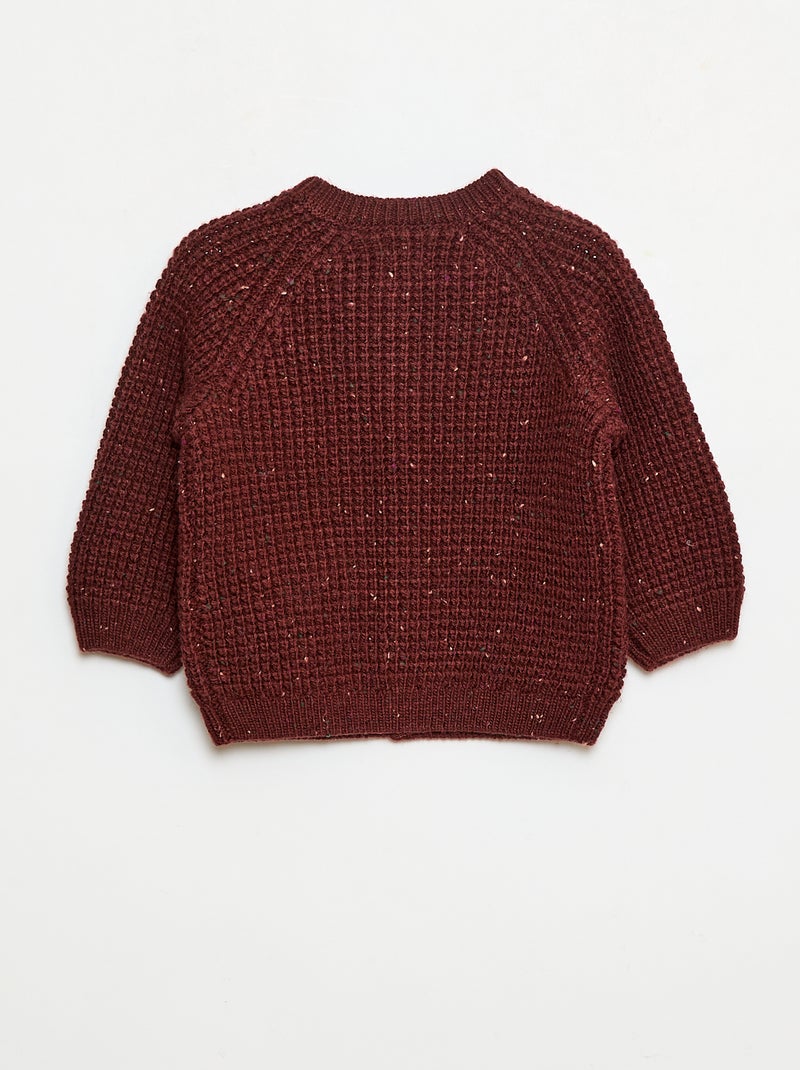 Gilet en maille grosse jauge Rouge - Kiabi