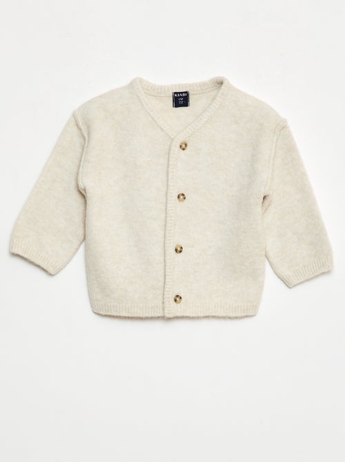 Gilet en maille grosse jauge uni - Kiabi