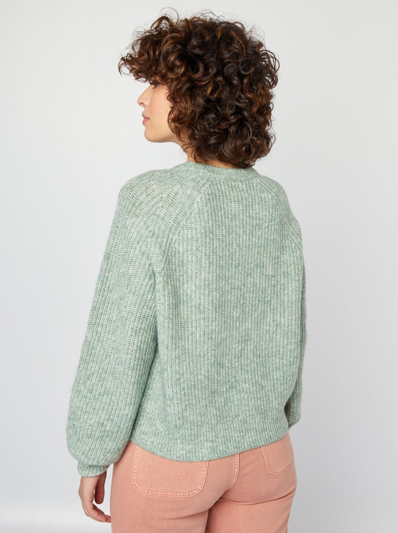 Gilet en maille grosse jauge Vert - Kiabi