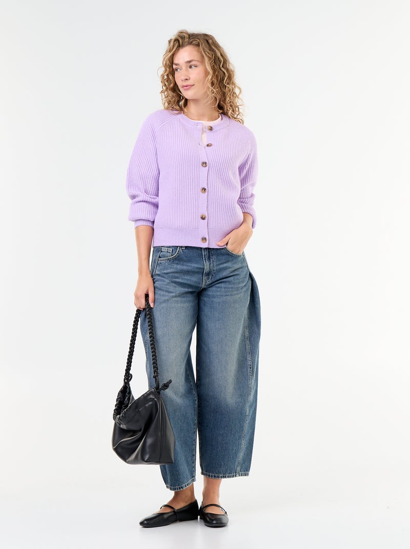 Gilet en maille grosse jauge Violet - Kiabi