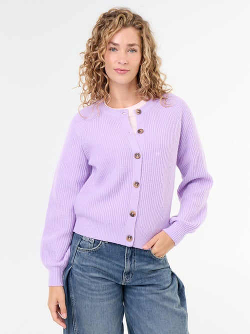 Gilet en maille grosse jauge - Kiabi