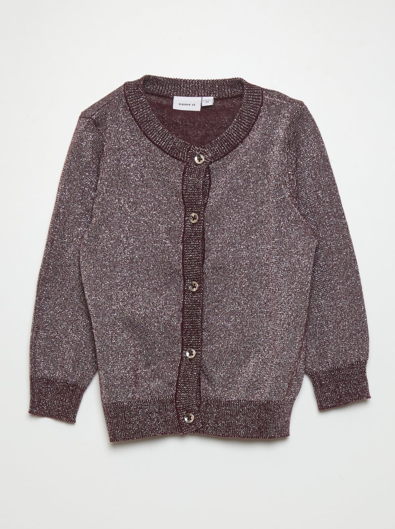Gilet en maille irisée Violet - Kiabi