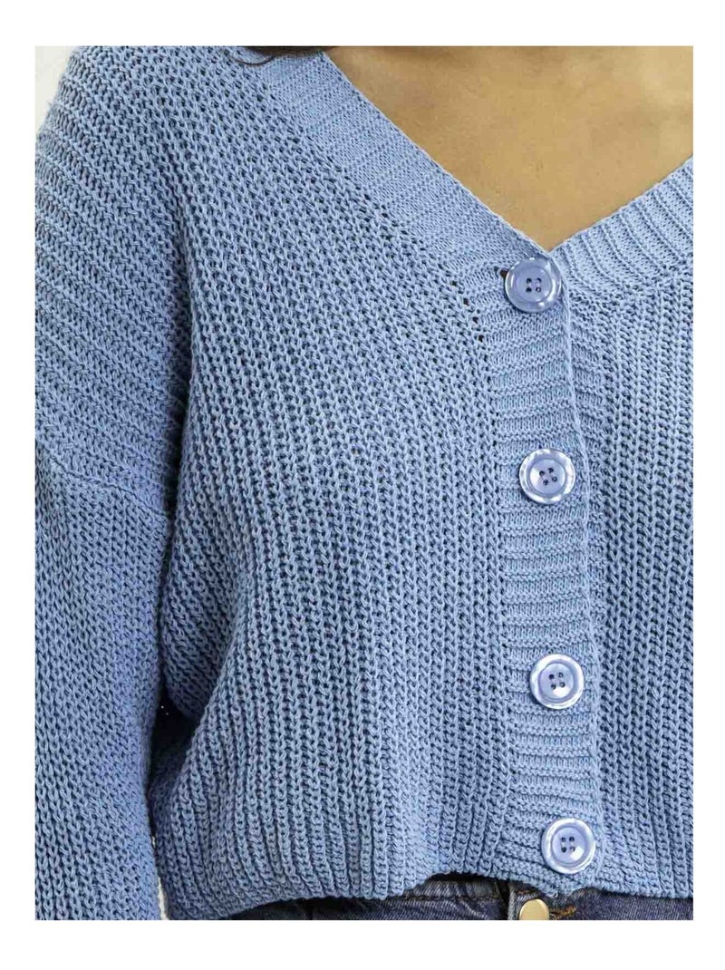 Gilet en maille KORFULA Bleu - Kiabi