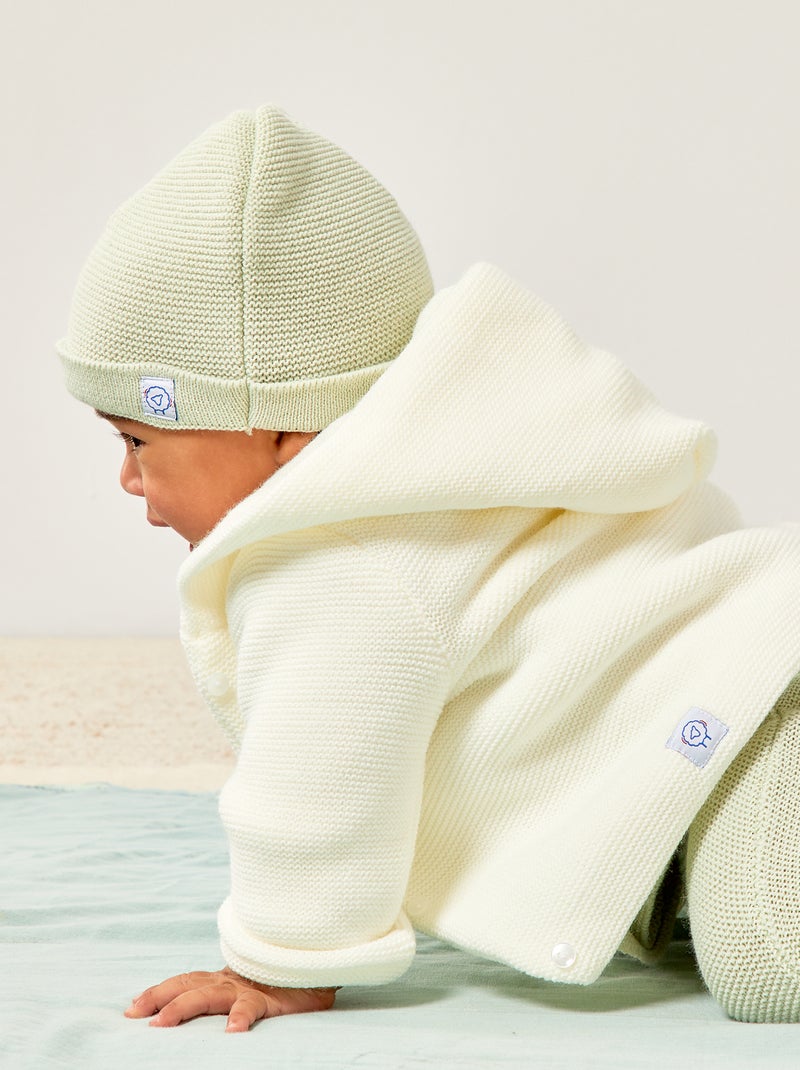 Gilet en maille  'La Manufacture de Layette' - Made in France blanc - Kiabi