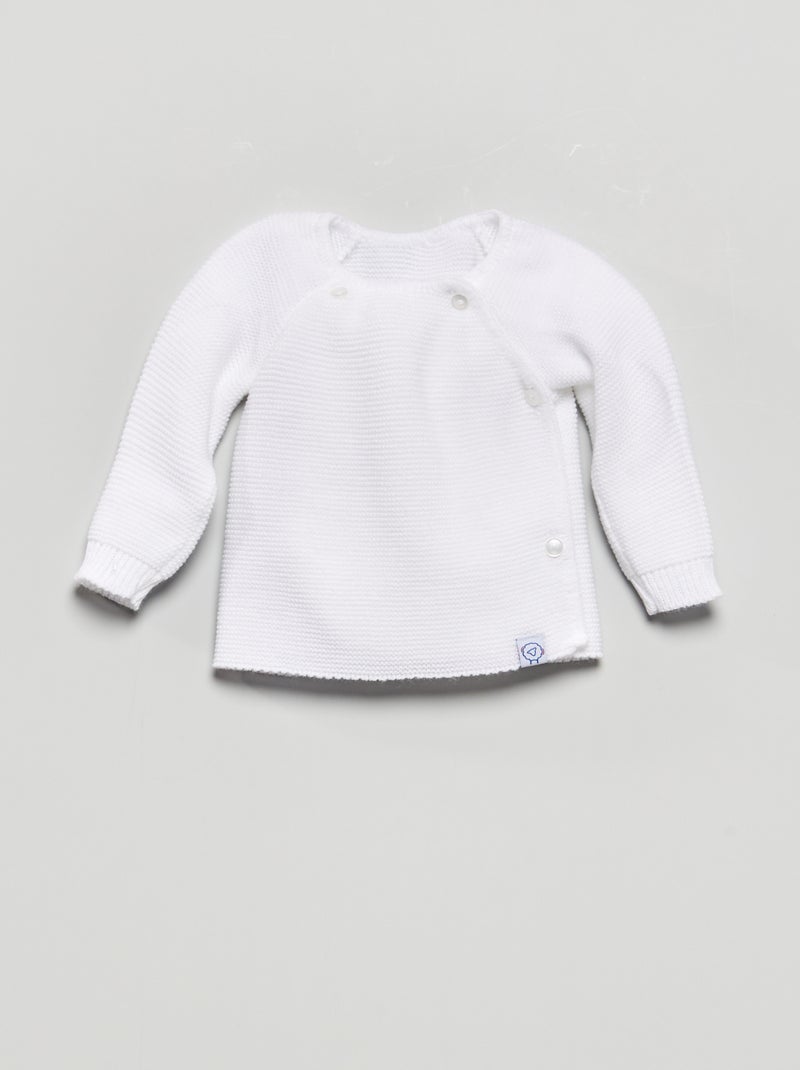 Gilet en maille 'La Manufacture de Layette' blanc - Kiabi