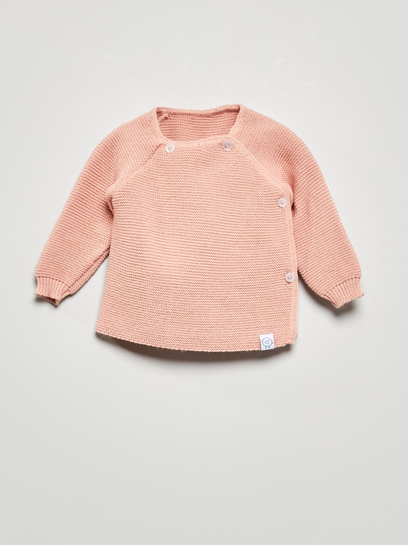 Gilet en maille 'La Manufacture de Layette' Rose - Kiabi