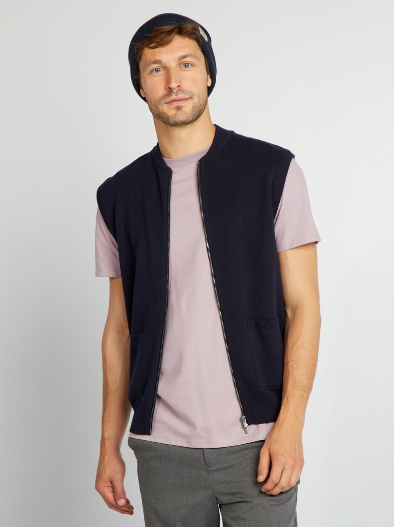 Gilet en maille Marine - Kiabi