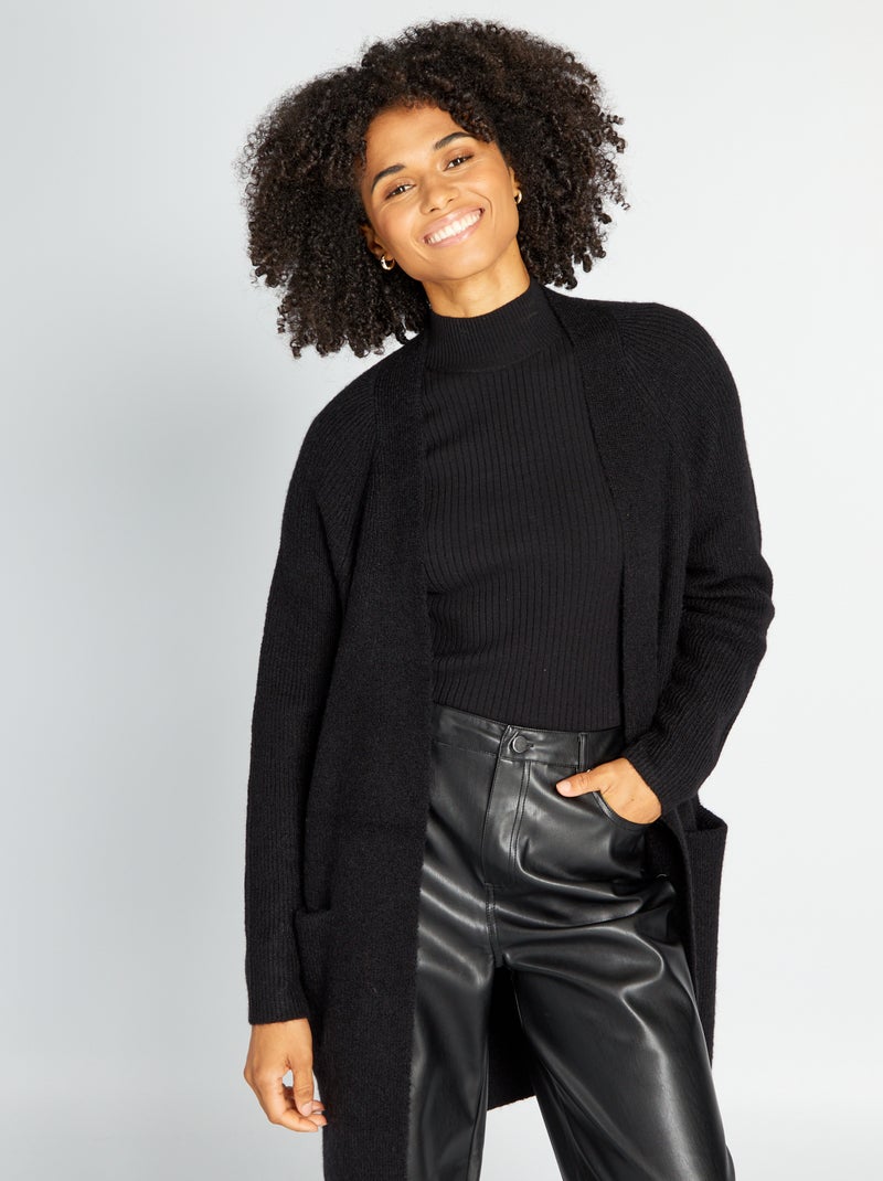 Gilet en maille noir - Kiabi