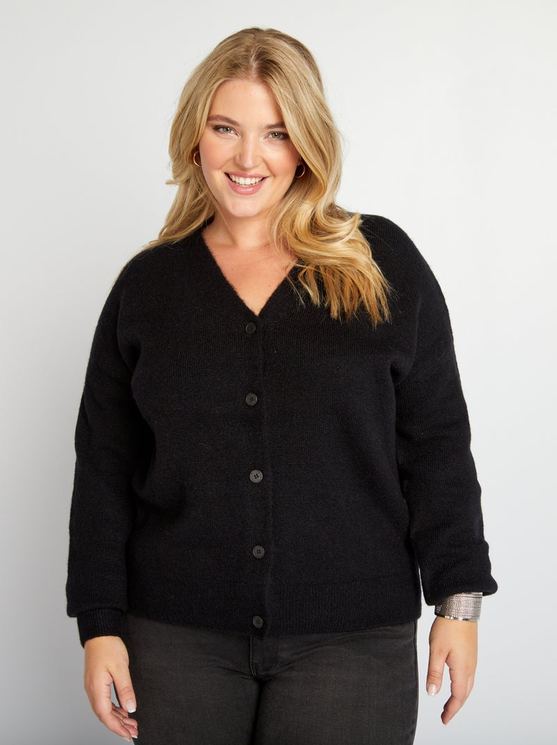 Gilet en maille noir - Kiabi