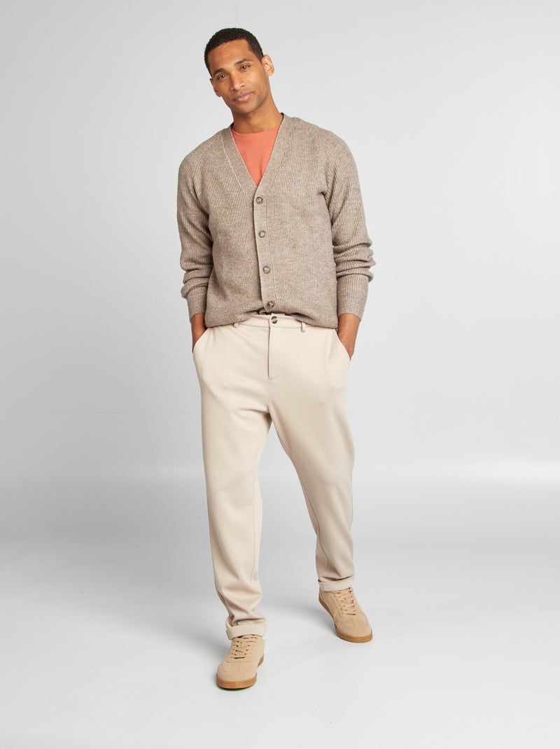 Gilet en maille perlée Beige - Kiabi