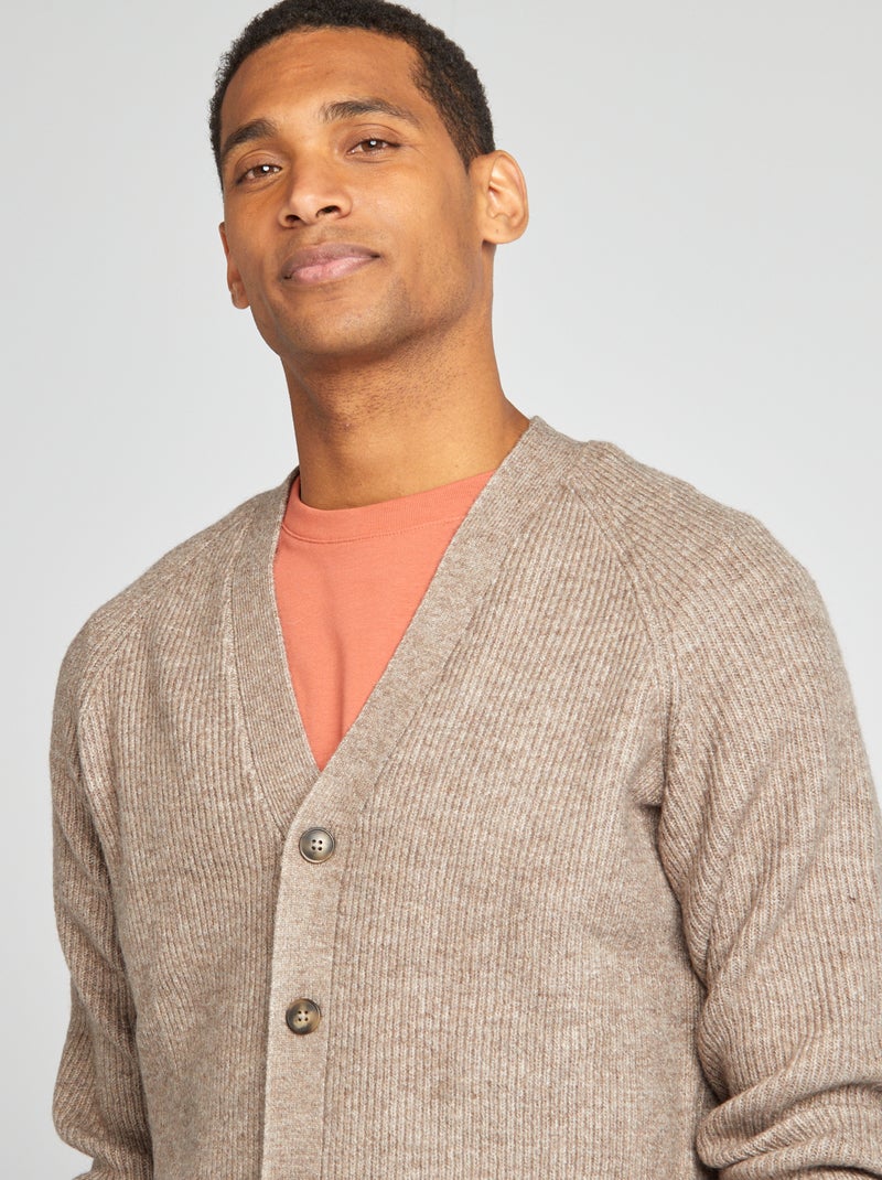 Gilet en maille perlée Beige - Kiabi