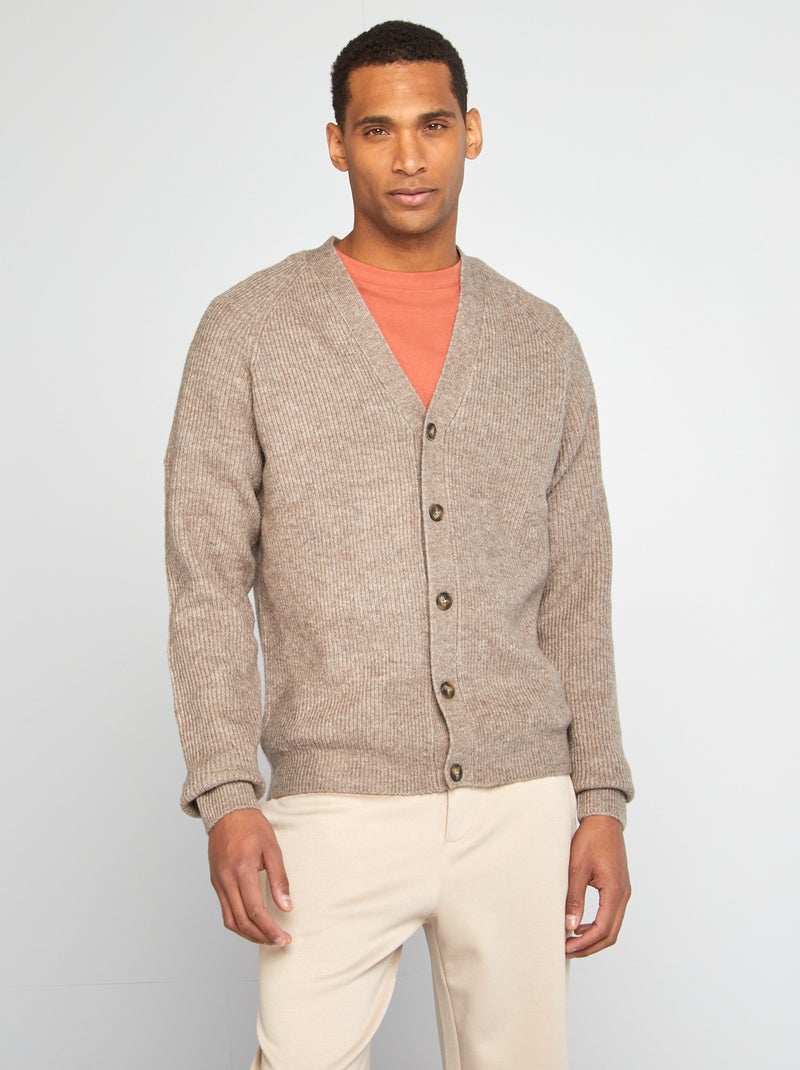 Gilet en maille perlée Beige - Kiabi