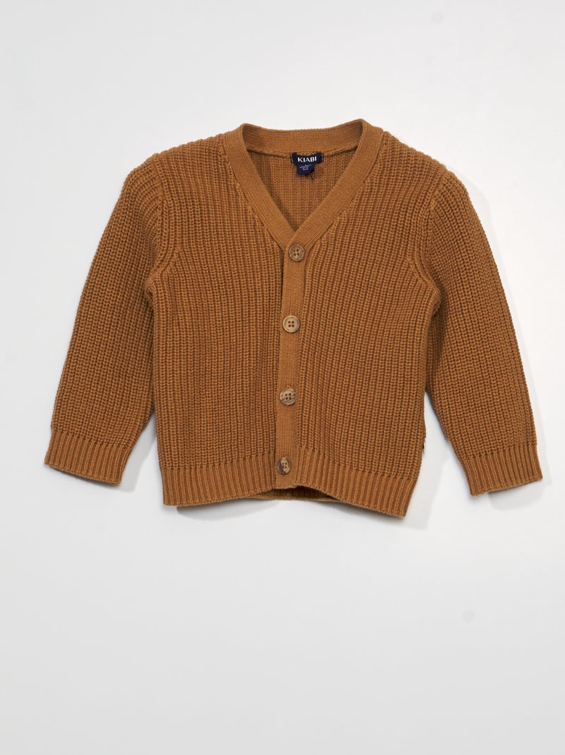 Gilet en maille perlée Brun - Kiabi