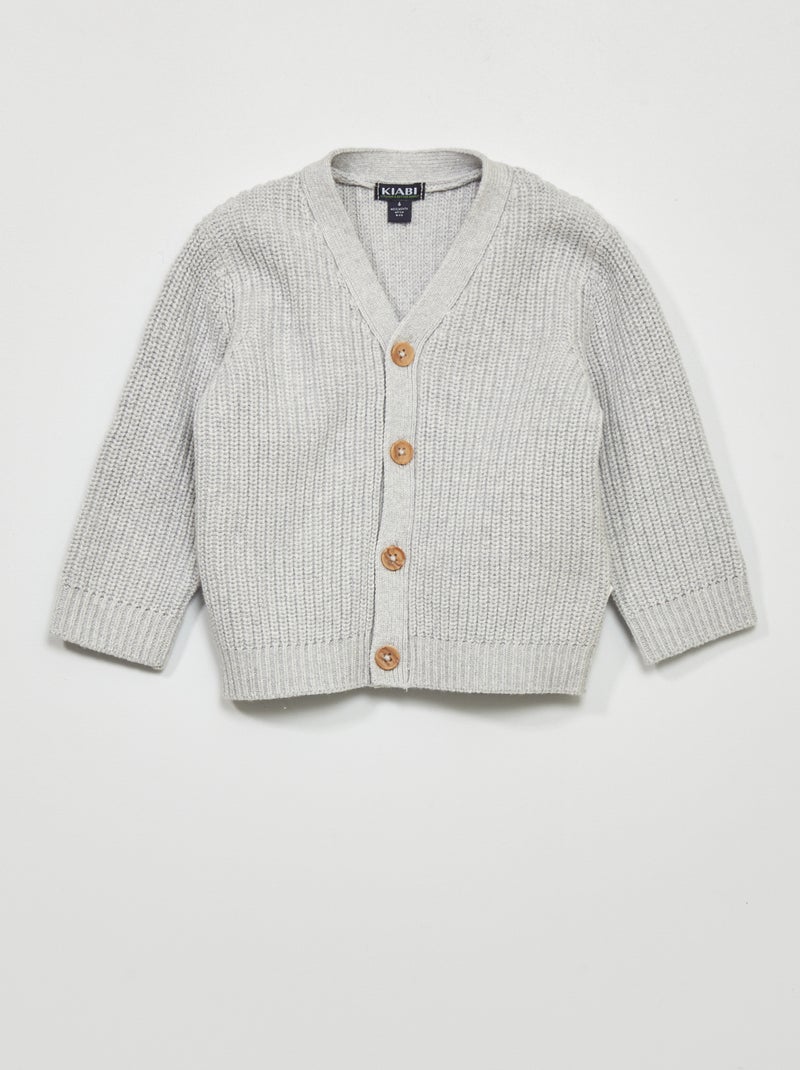 Gilet en maille perlée Gris - Kiabi