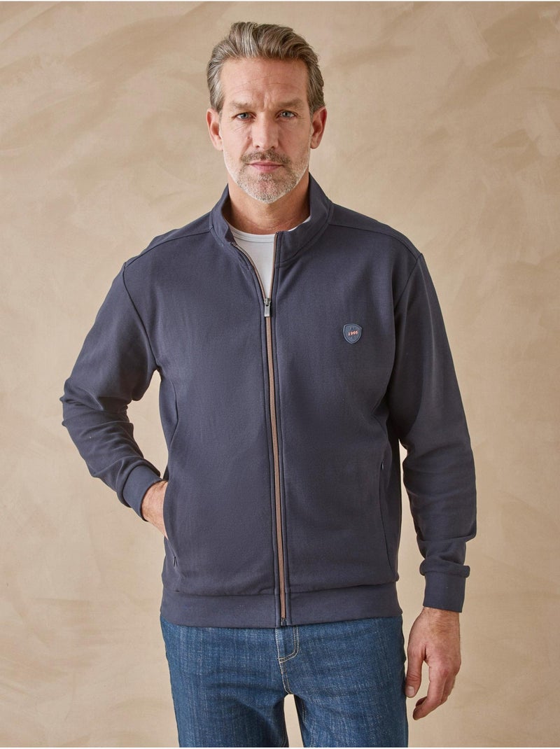 Gilet en maille piquée zippé - DAXON Bleu marine - Kiabi
