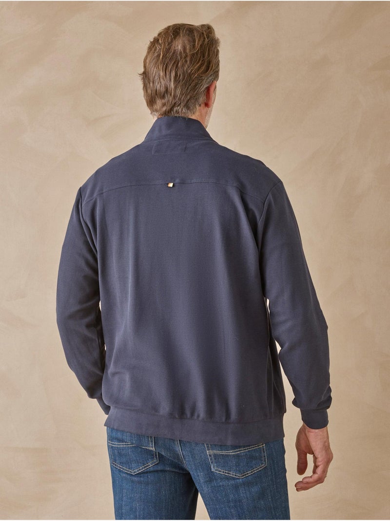 Gilet en maille piquée zippé - DAXON Bleu marine - Kiabi