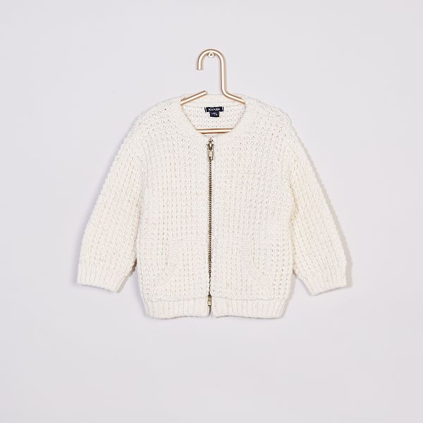 Gilet En Maille Point De Riz Bebe Garcon Ecru Kiabi 10 00