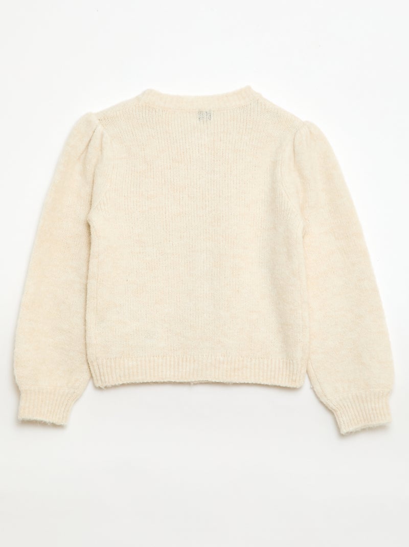 Gilet en maille pointelle Beige - Kiabi