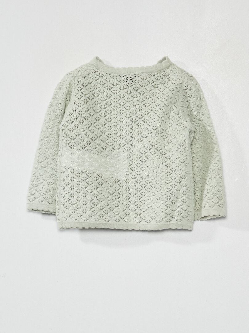 Gilet en maille pointelle gris mercure - Kiabi