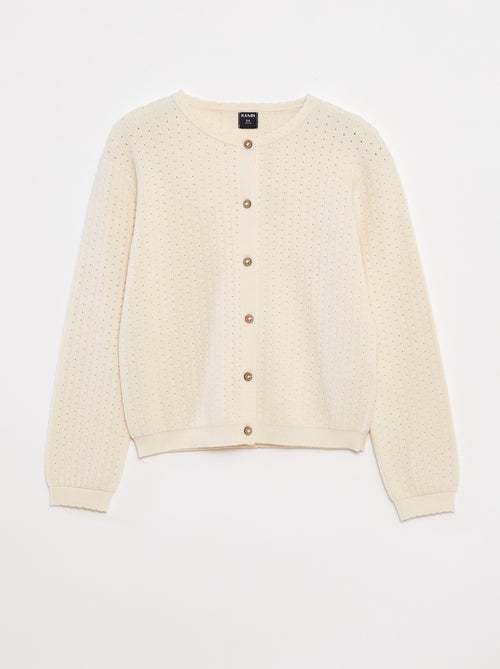 Gilet en maille pointelle uni - Kiabi