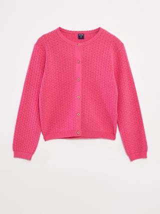 Gilet en maille pointelle uni