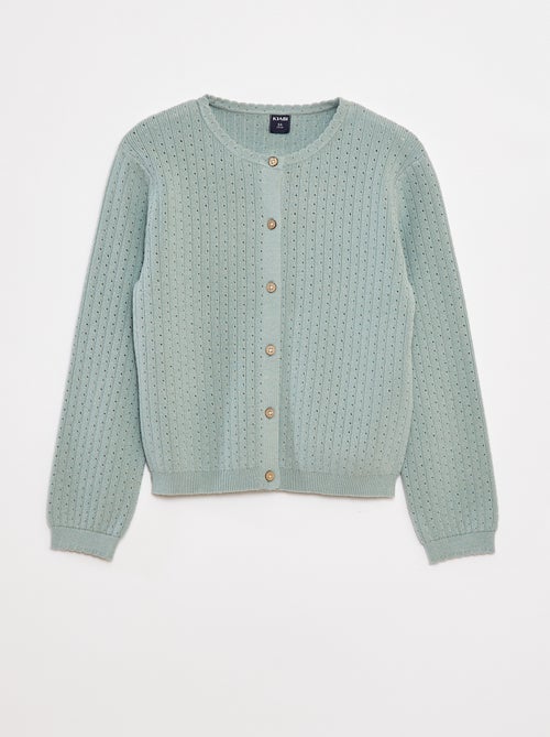 Gilet en maille pointelle uni - Kiabi