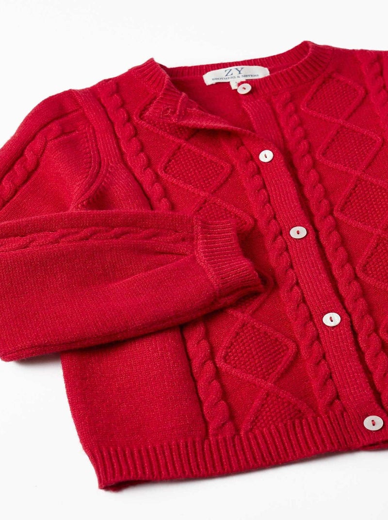 Gilet en Maille pour Fille   NOËL Rouge foncé - Kiabi