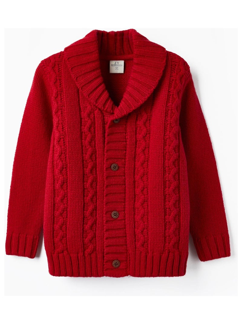 Gilet en Maille pour Garçon 'B&S'   NOËL Rouge foncé - Kiabi
