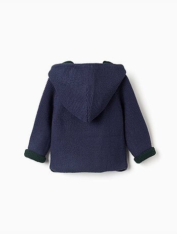 Gilet en maille réversible avec capuche
