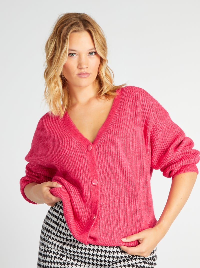 Gilet en maille Rose - Kiabi