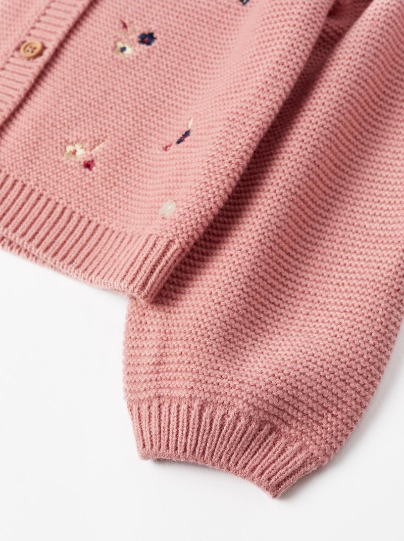Gilet en maille rose pour fille SPRING BEGINS Rose - Kiabi