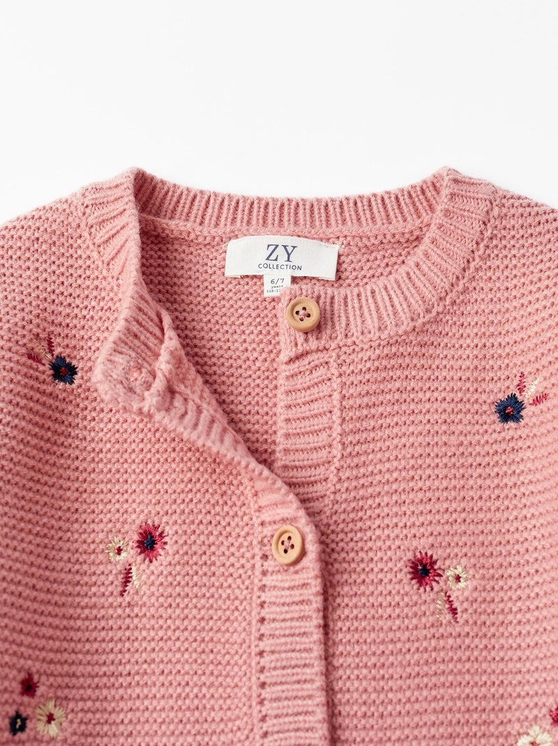 Gilet en maille rose pour fille SPRING BEGINS Rose - Kiabi