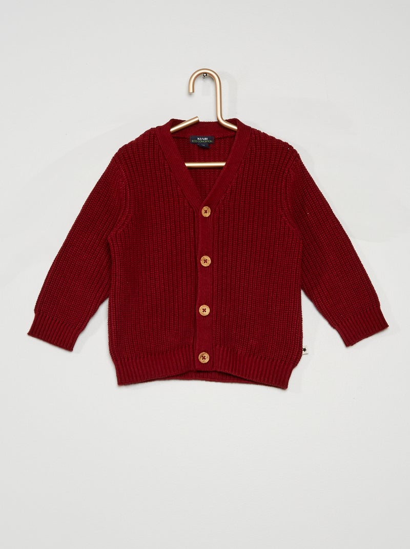 Gilet en maille rouge - Kiabi