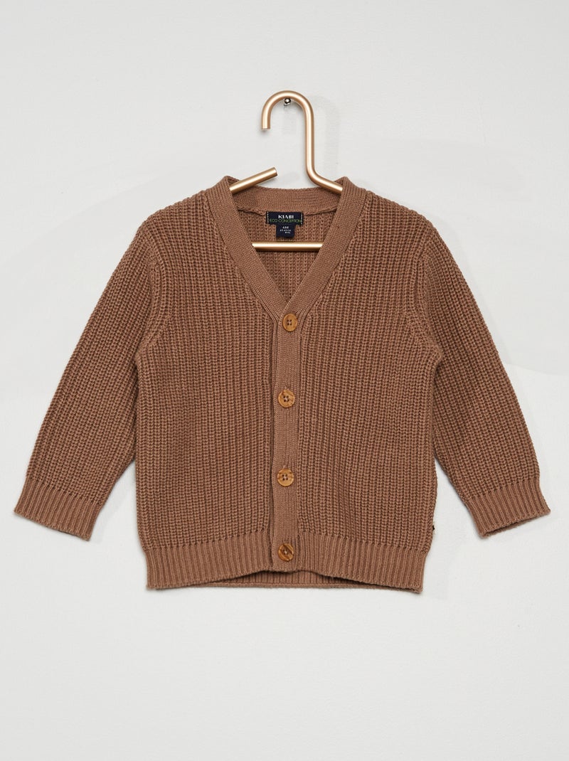 Gilet en maille taupe - Kiabi